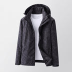 Women's Rain Jacket Relaxed Full-Zip Leaf Pattern - hero