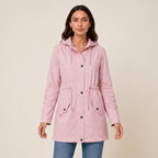 Women's Rain Jacket Adjustable Longline Parka Button-Front - hero