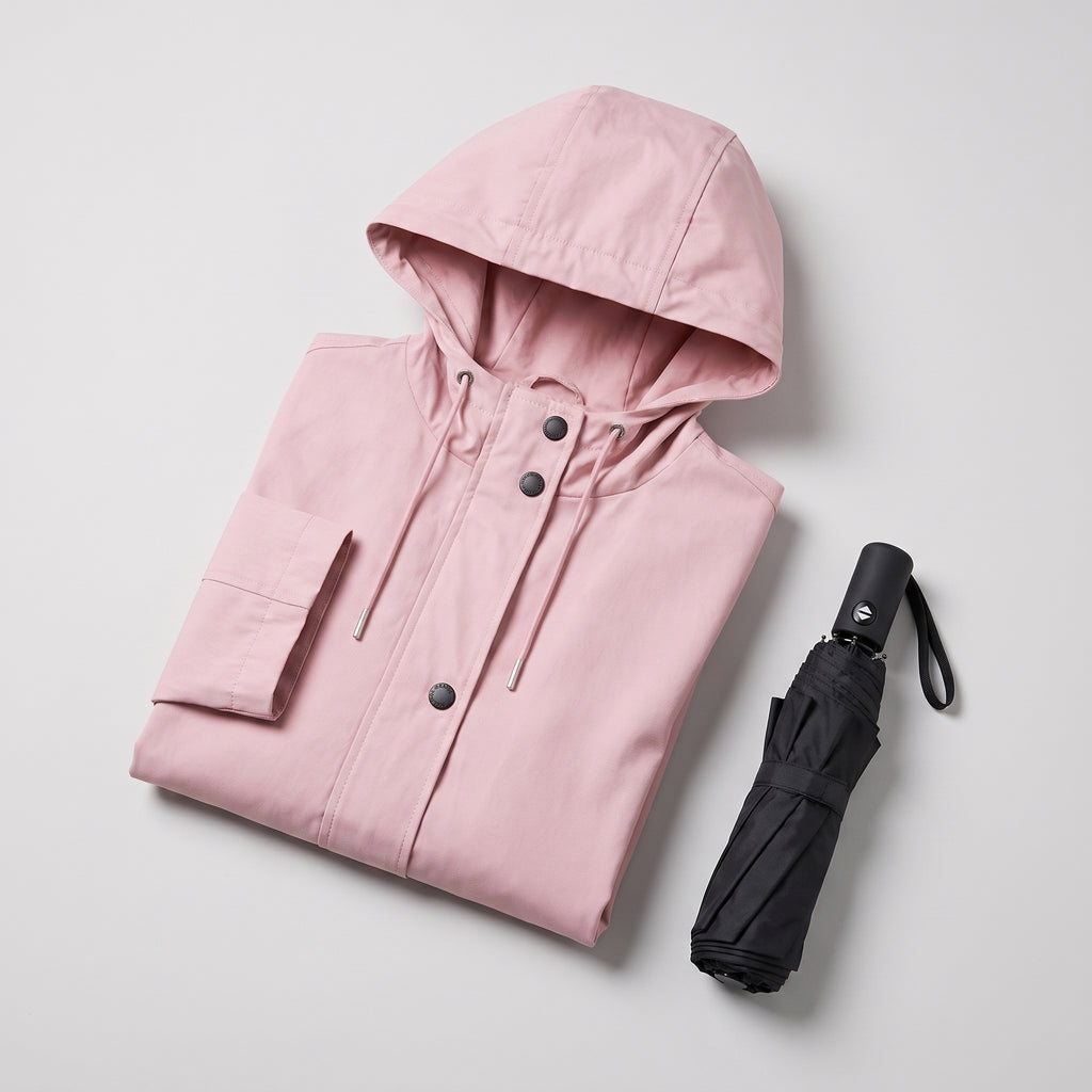 Women's Rain Jacket Adjustable Longline Parka Button-Front - scale