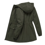 Women's Transitional Jacket Adjustable Hooded Anorak Drawstring-Waist - angle