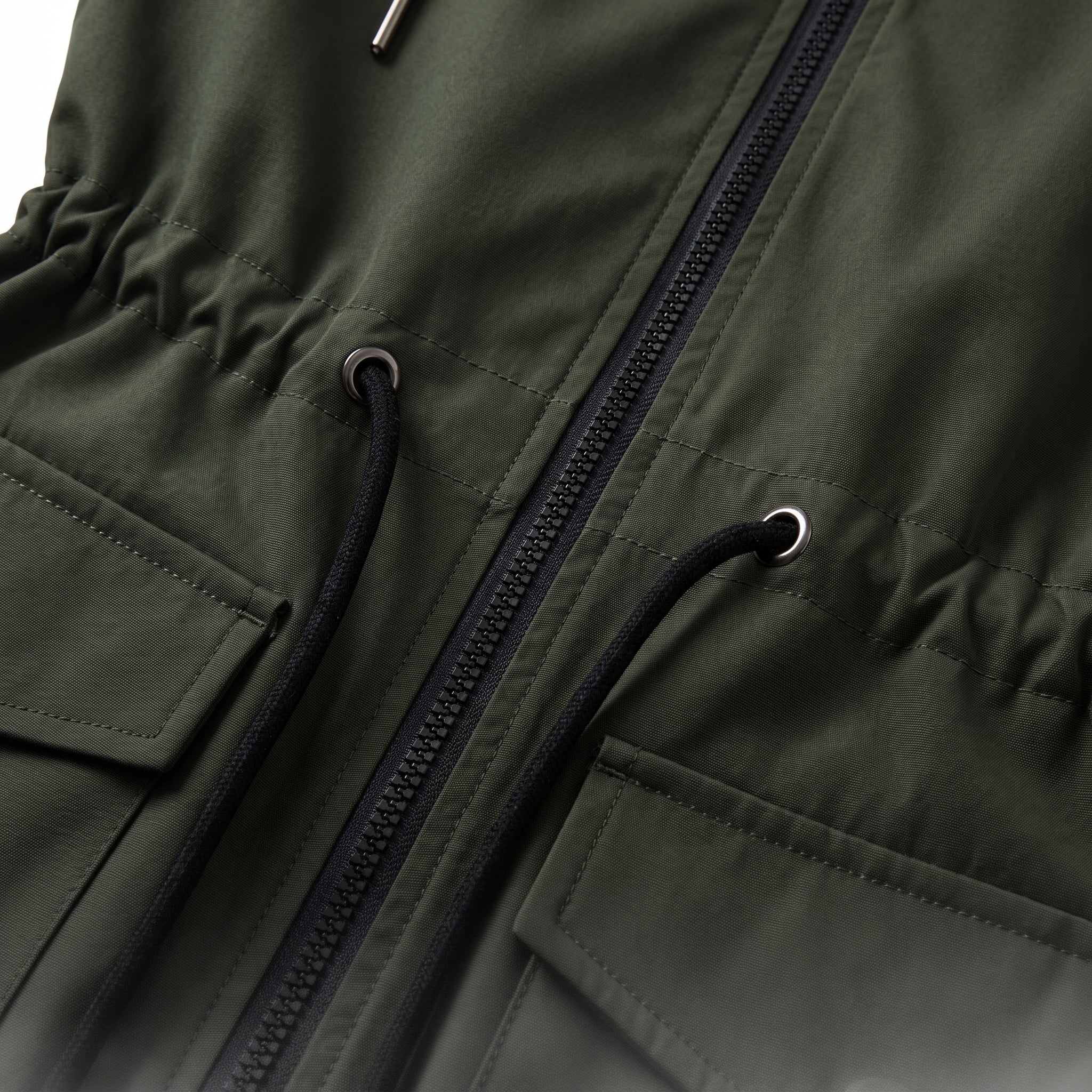 Women's Transitional Jacket Adjustable Hooded Anorak Drawstring-Waist - detail