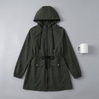 Women's Transitional Jacket Adjustable Hooded Anorak Drawstring-Waist - scale