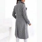 Women's Trench Coat Double-Breasted Longline With Lapels - angle