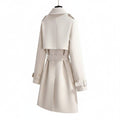 Women's Trench Coat With Double-Breasted Front Belted Lapel And Defined Waist For A Tailored Fit - angle