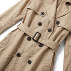 Women's Trench Coat with Supportive Longline and Double-Breasted Front - detail