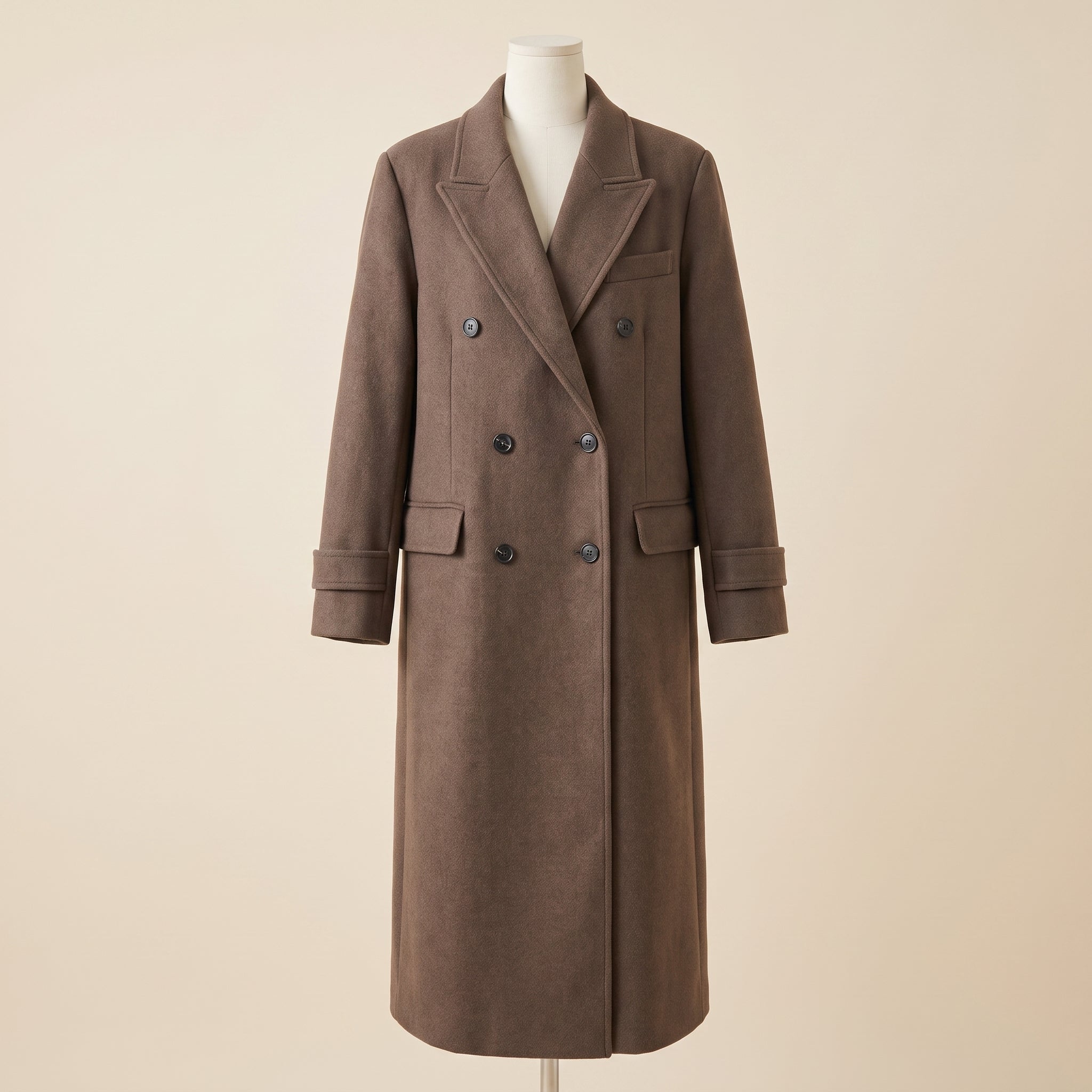 Women's Trench Coat Long Double Breasted Longline - Image 1