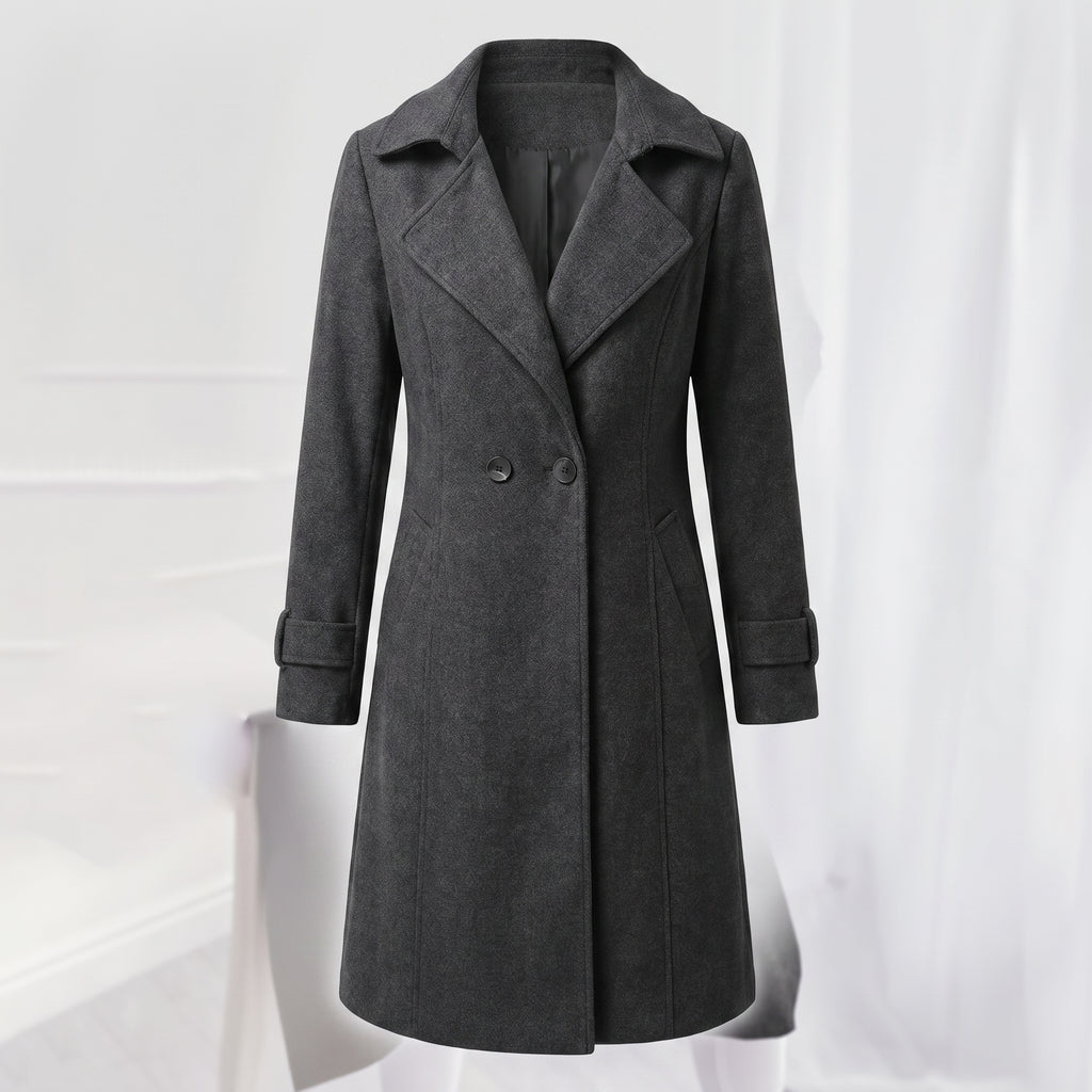 Women's Trench Coat Double-Breasted Longline With Lapels - hero