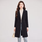 Trench Coat Black Double-Breasted Long - Image 3