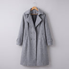 Women's Trench Coat Double-Breasted Longline With Lapels - scale