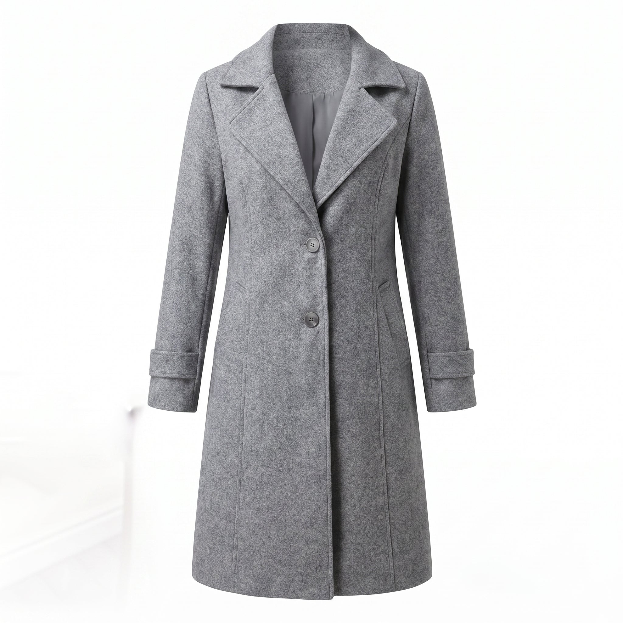Women's Trench Coat Double-Breasted Longline With Lapels - studio
