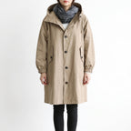 Women's Hooded Trench Coat Single-Breasted Knee-Length Pockets - studio