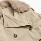 Cropped Trench Coat Double Breasted With Collar - detail