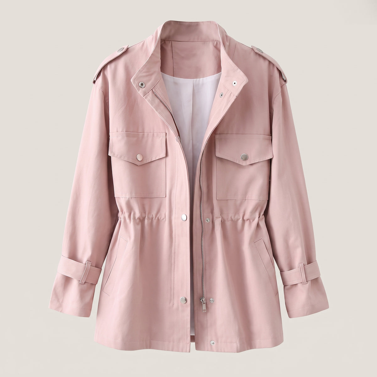 Women's Utility Jacket with Sculpting Fit and Zip-Up Front - hero