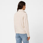 Women's Zip Cardigan Knitted With Funnel Neck Full-Zip Front Pockets - angle