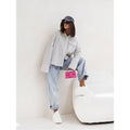 Women Shacket with Relaxed Striped Shirt and Button-Down - Image 3