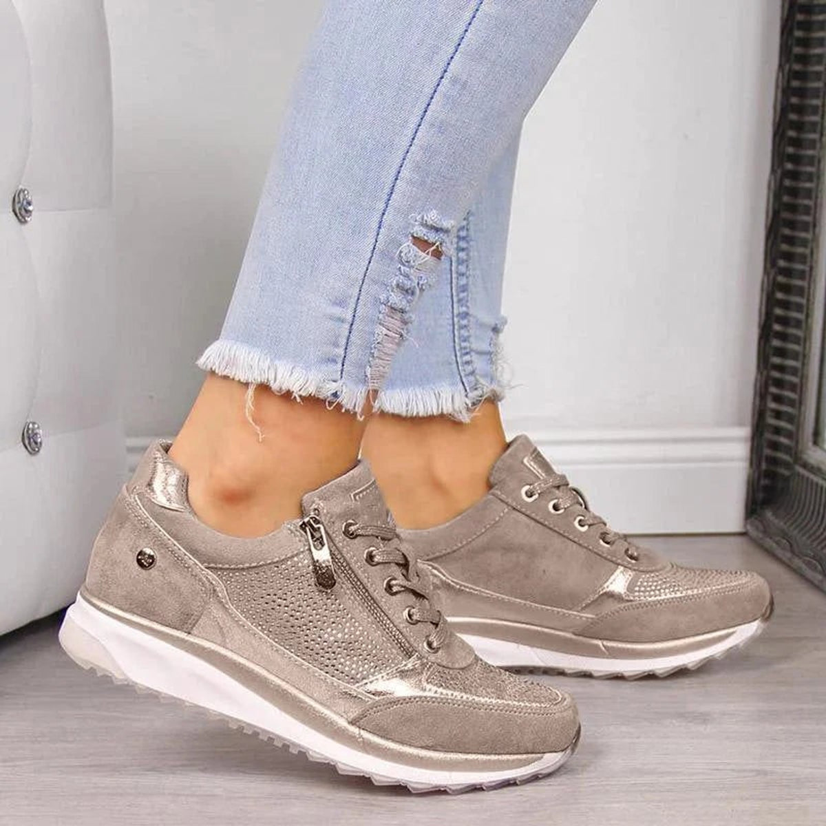 Women Shoes with Supportive Sneaker Design and Cushioning - Image 3