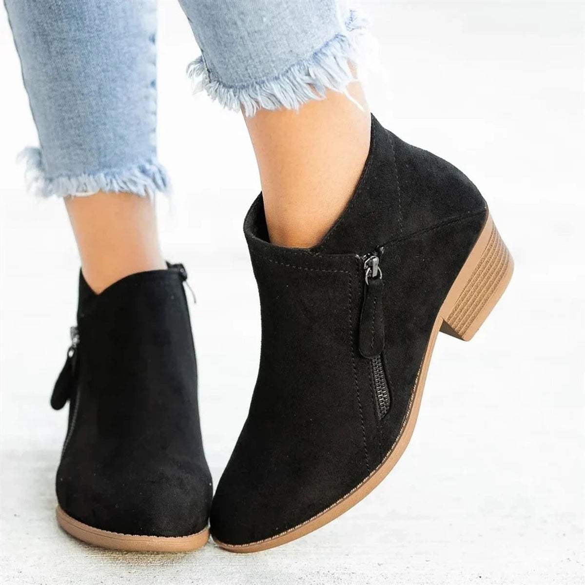 Women's Ankle Boots with Supportive Walking Design and Side Zipper - Image 2