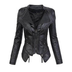 Women's Biker Jacket with Fitted and Asymmetric Zip - Image 1