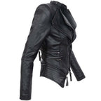 Women's Biker Jacket with Fitted and Asymmetric Zip - Image 2