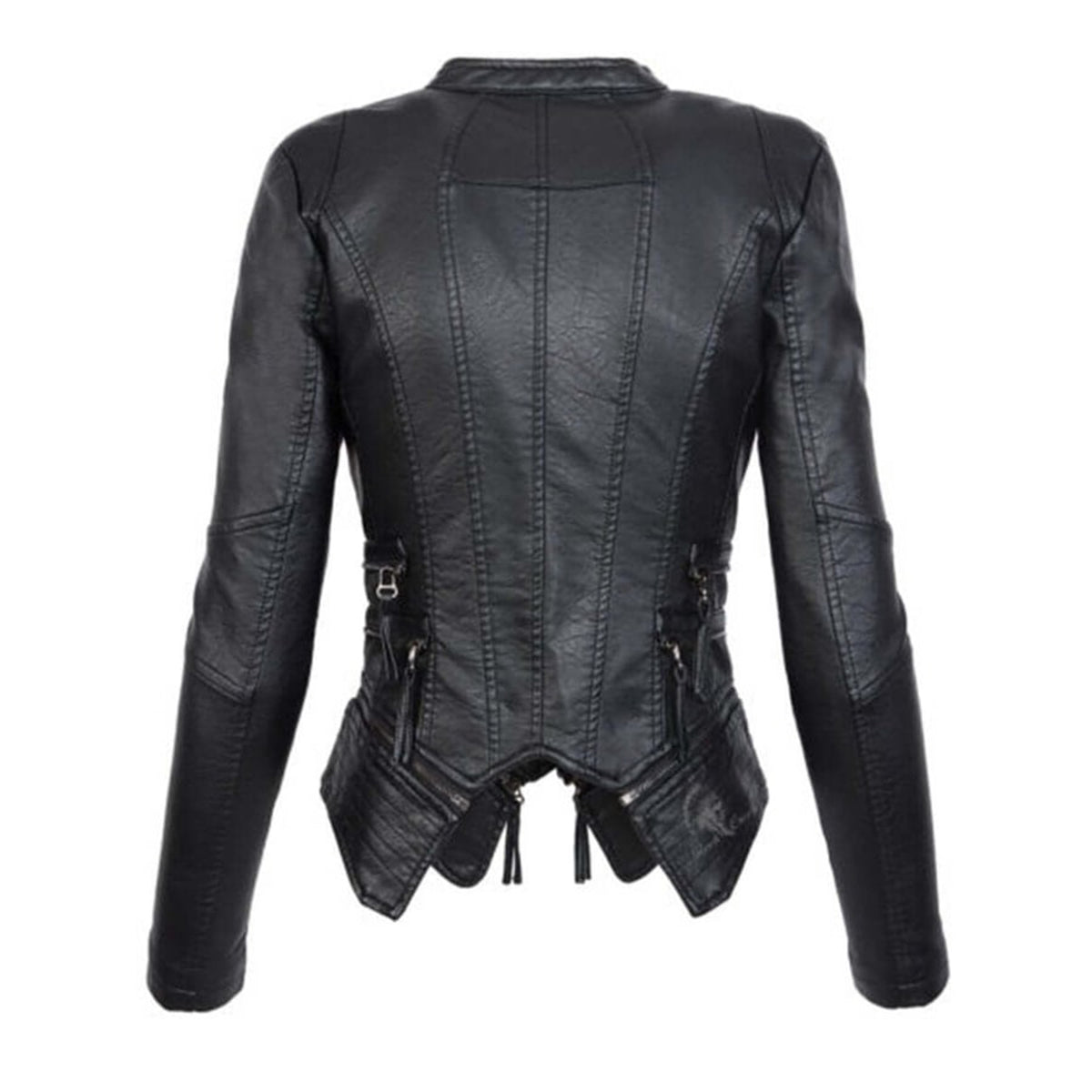 Women's Biker Jacket with Fitted and Asymmetric Zip - Image 3