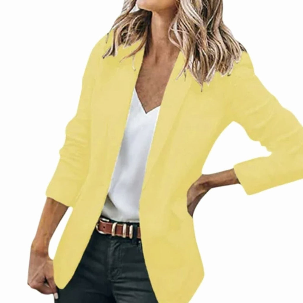 Women's Blazer Open Front Long-Sleeve Work With No Buttons Or Closures - Image 10