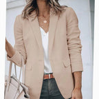 Women's Blazer Open Front Long-Sleeve Work With No Buttons Or Closures - Image 17