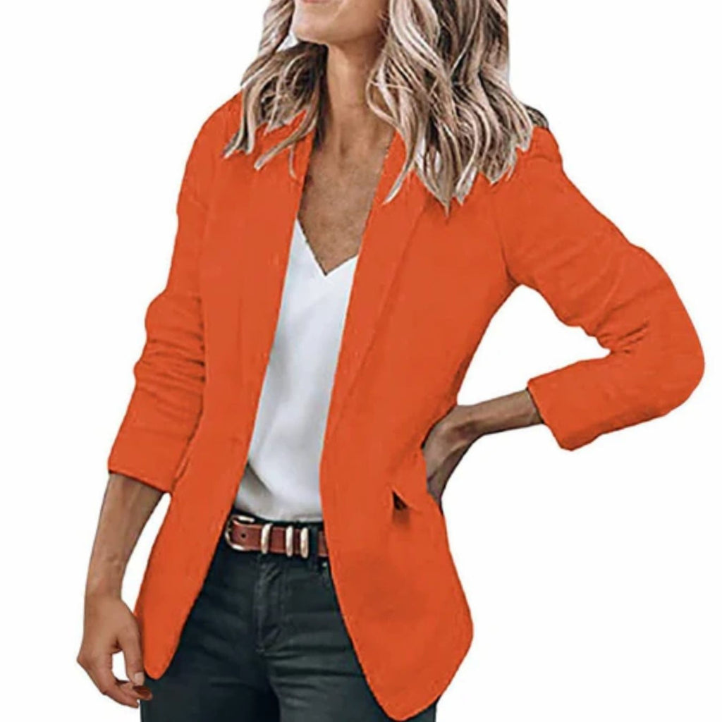 Women's Blazer Open Front Long-Sleeve Work With No Buttons Or Closures - Image 13