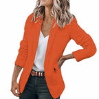 Women's Blazer Open Front Long-Sleeve Work With No Buttons Or Closures - Image 13