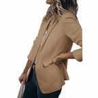 Women's Blazer Open Front Long-Sleeve Work With No Buttons Or Closures - Image 15