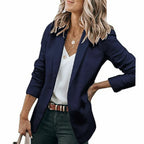 Women's Blazer Open Front Long-Sleeve Work With No Buttons Or Closures - Image 12