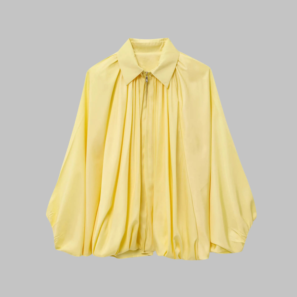 Women's Bomber Jacket with Relaxed Oversized Fit and Batwing Sleeves - Image 2