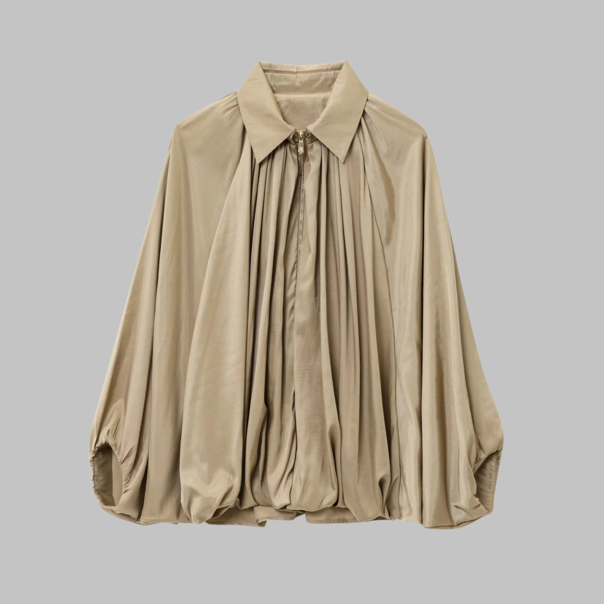 Women's Bomber Jacket with Relaxed Oversized Fit and Batwing Sleeves - Image 3