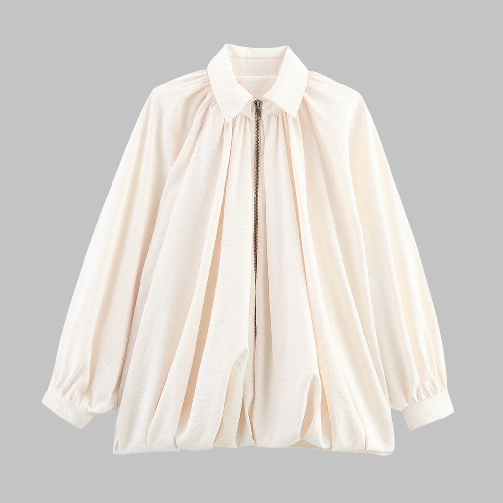 Women's Bomber Jacket with Relaxed Oversized Fit and Batwing Sleeves - Image 4