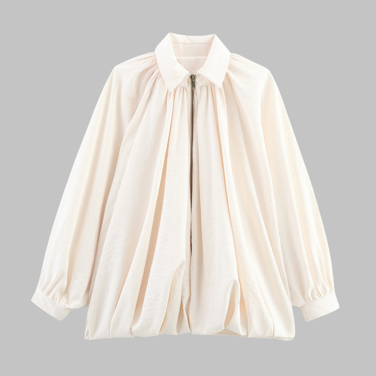 Women's Bomber Jacket with Relaxed Oversized Fit and Batwing Sleeves - Image 4