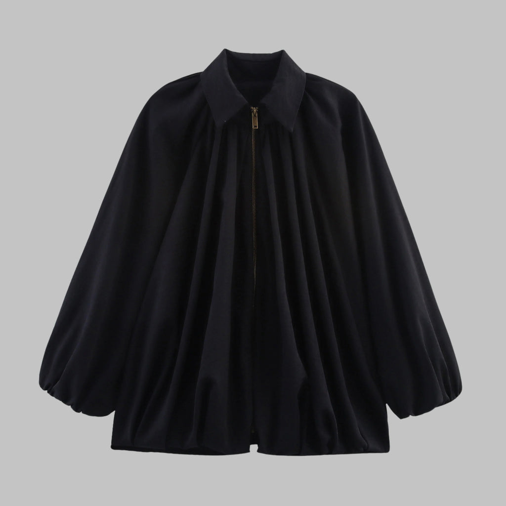 Women's Bomber Jacket with Relaxed Oversized Fit and Batwing Sleeves - Image 5