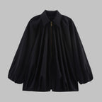 Women's Bomber Jacket with Relaxed Oversized Fit and Batwing Sleeves - Image 5