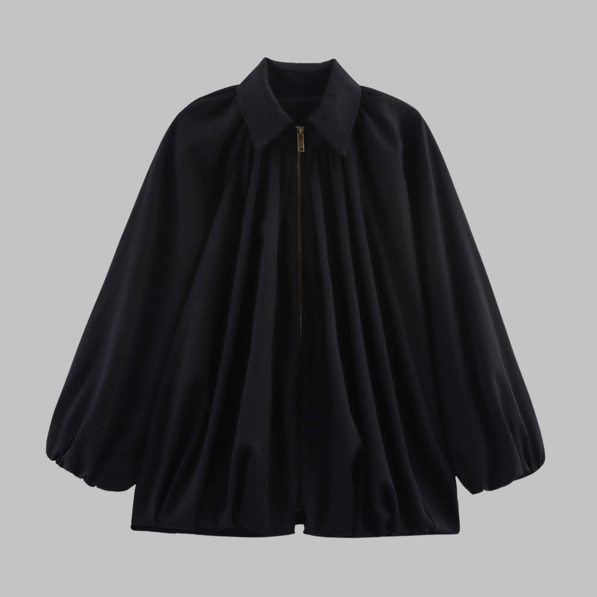 Women's Bomber Jacket with Relaxed Oversized Fit and Batwing Sleeves - Image 5