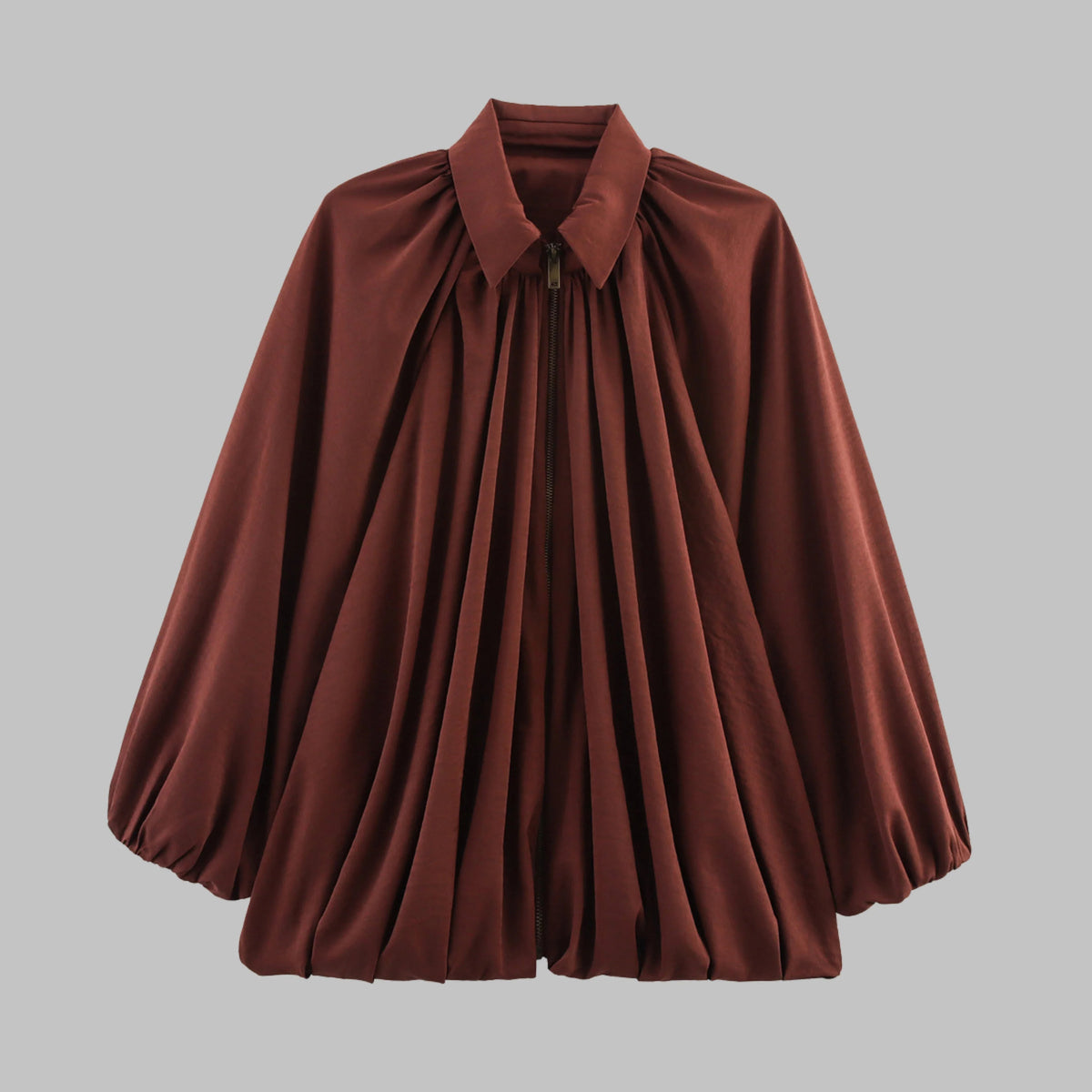 Women's Bomber Jacket with Relaxed Oversized Fit and Batwing Sleeves - Image 6