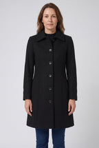 Women's Button-Front Winter Coat Mid-Length Single Breasted With Classic Collar And Tailored Fit - Image 1