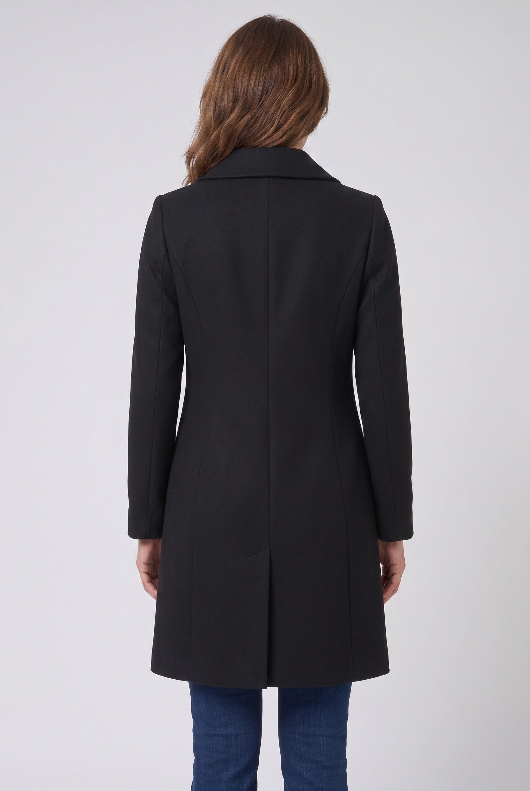 Women's Button-Front Winter Coat Mid-Length Single Breasted With Classic Collar And Tailored Fit - Image 2