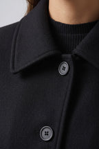 Women's Button-Front Winter Coat Mid-Length Single Breasted With Classic Collar And Tailored Fit - Image 3