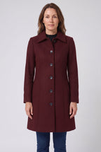 Women's Button-Front Winter Coat Mid-Length Single Breasted With Classic Collar And Tailored Fit - Image 6