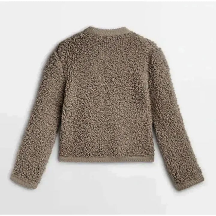 Women's Cardigan Jacket with Relaxed Cropped Fit and Button-Front - Image 5
