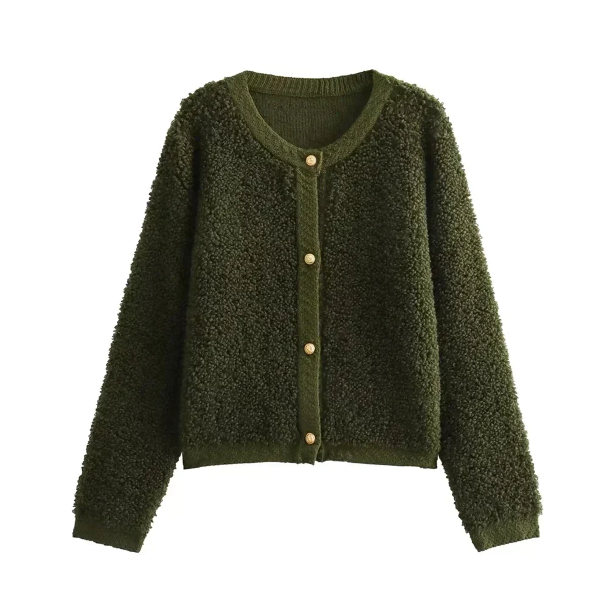Women's Cardigan Jacket with Relaxed Cropped Fit and Button-Front - Image 3