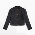 Women's Cardigan Jacket with Relaxed Cropped Fit and Button-Front - Image 1