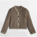 Women's Cardigan Jacket with Relaxed Cropped Fit and Button-Front - Image 2