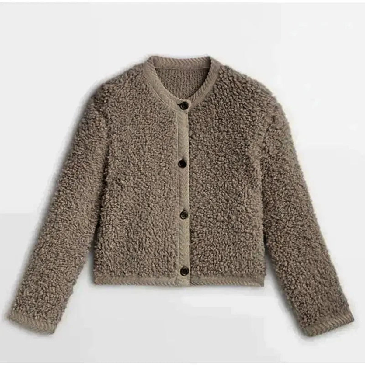 Women's Cardigan Jacket with Relaxed Cropped Fit and Button-Front - Image 2