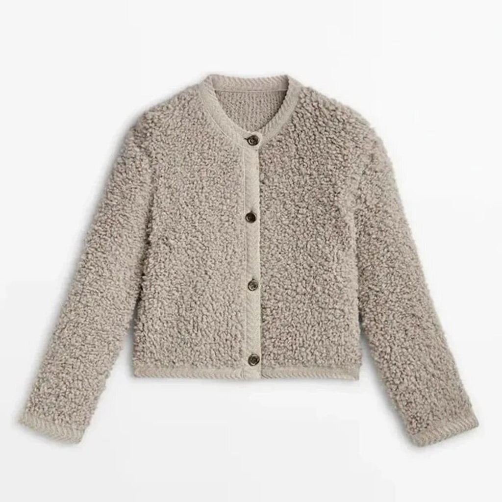 Women's Cardigan Jacket with Relaxed Cropped Fit and Button-Front - Image 4
