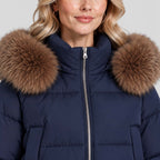 Women's Cropped Puffer Jacket With Lined Collar And Waist Pockets - Image 5