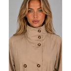 Women's Cropped Trench Coat Belted Double-Breasted - Image 4